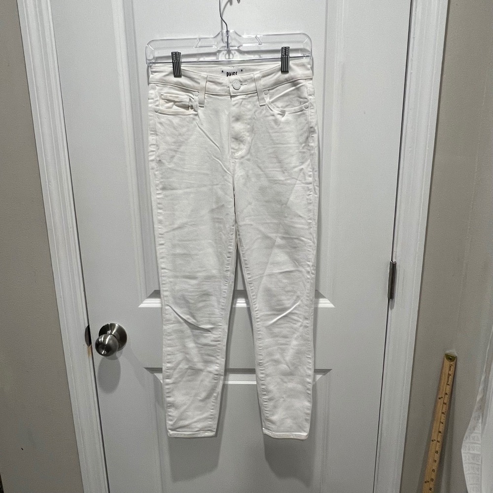 Paige Womens Hoxton Crop High Rise Jeans White 26